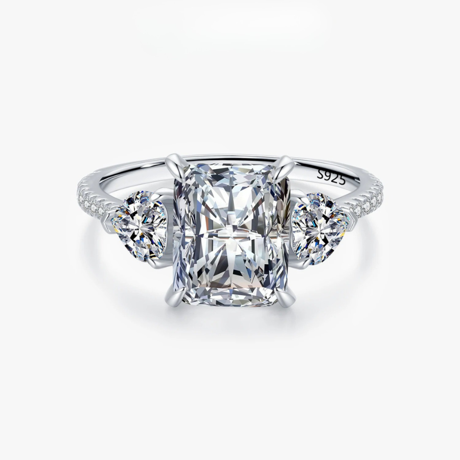Luxury Rectangle Cut CZ Ring – 925 Sterling Silver