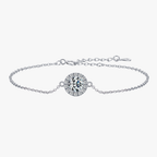 Elegant Clear CZ Charm Bracelet – 925 Sterling Silver Fine Jewelry