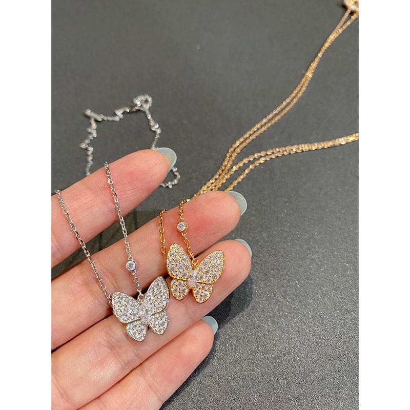 18K Celestial Two Butterfly Necklace