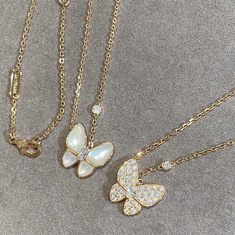 18K Celestial Two Butterfly Necklace