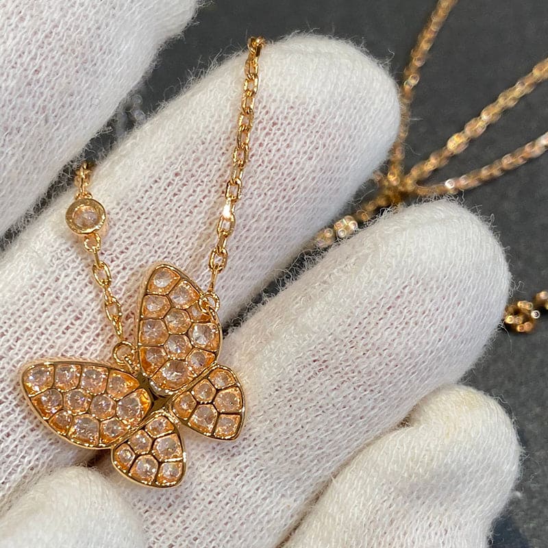 18K Celestial Two Butterfly Necklace