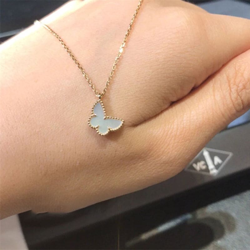 18K Celestial Sweet Alhambra Butterfly Necklace