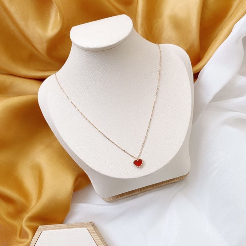 18K Celestial Sweet Alhambra Heart Pendant Necklace