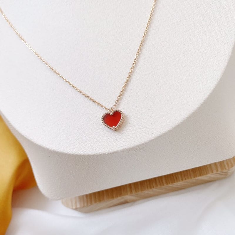 18K Celestial Sweet Alhambra Heart Pendant Necklace
