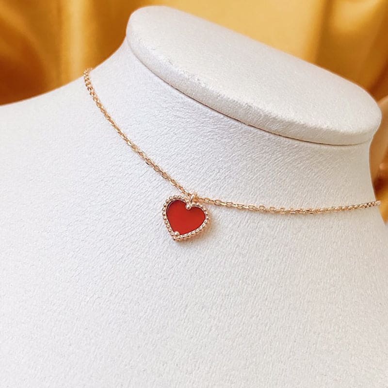 18K Celestial Sweet Alhambra Heart Pendant Necklace