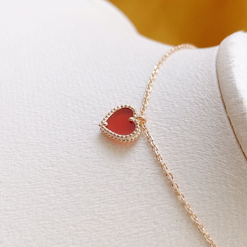 18K Celestial Sweet Alhambra Heart Pendant Necklace
