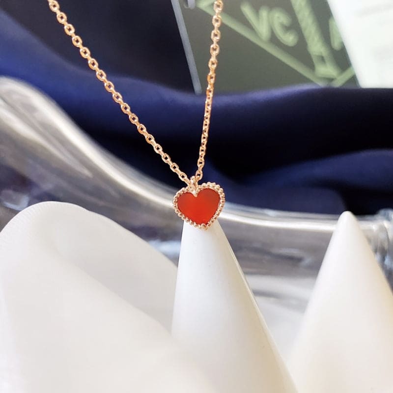 18K Celestial Sweet Alhambra Heart Pendant Necklace