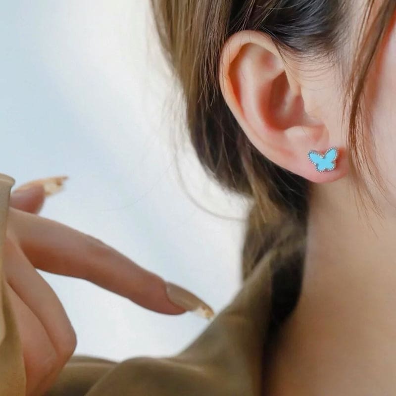 18K Celestial Sweet Alhambra Butterfly Stud Earrings