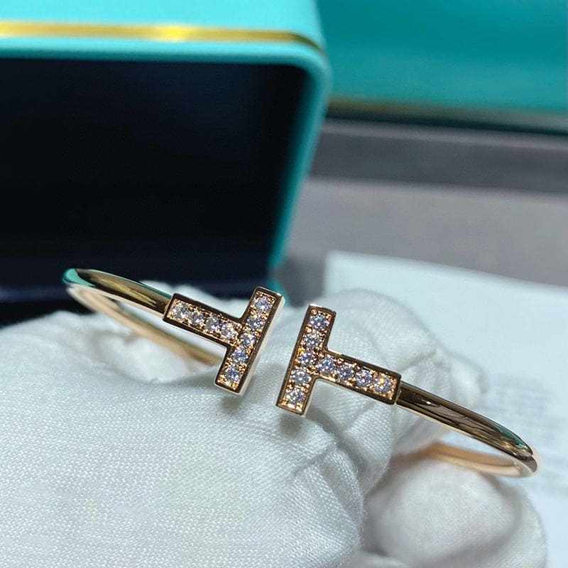 18K Celestial T Diamond Wire Bracelet