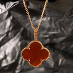 18K Celestial Magic Alhambra One Motifs Carnelian Clover Necklace
