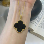 18K Celestial Magic Alhambra One Motifs Black Clover Necklace