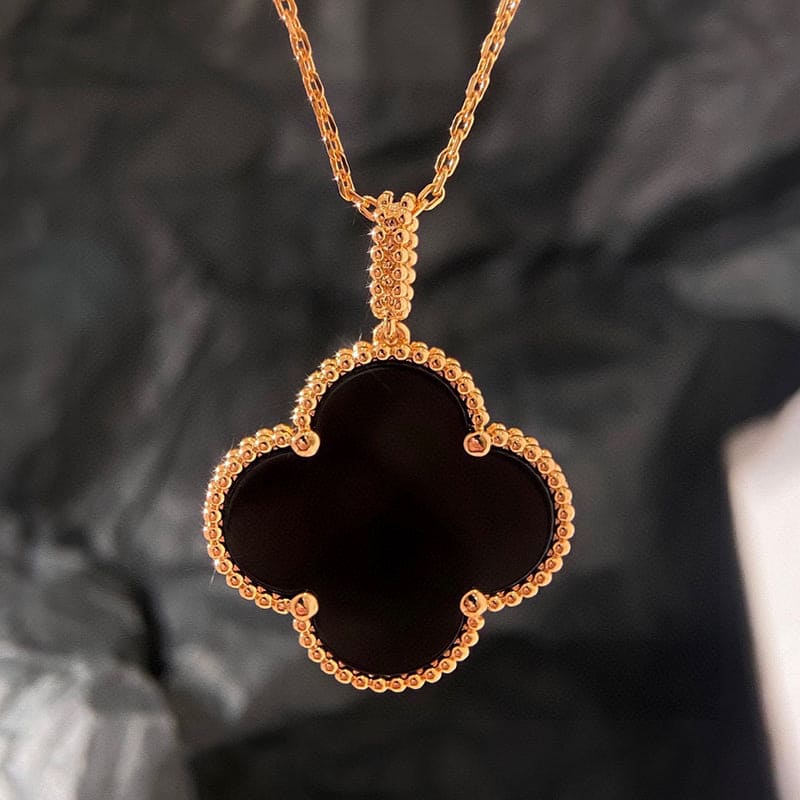 18K Celestial Magic Alhambra One Motifs Black Clover Necklace