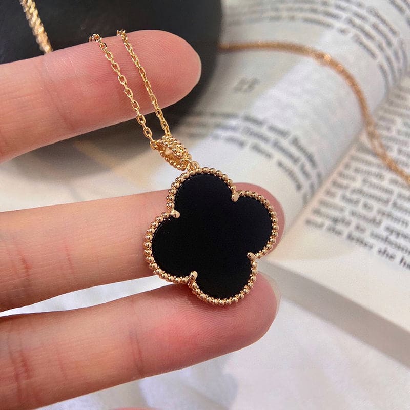 18K Celestial Magic Alhambra One Motifs Black Clover Necklace