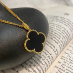 18K Celestial Magic Alhambra One Motifs Black Clover Necklace