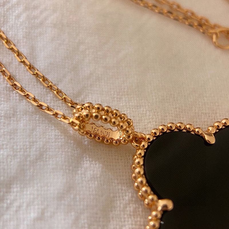 18K Celestial Magic Alhambra One Motifs Black Clover Necklace