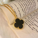 18K Celestial Magic Alhambra One Motifs Black Clover Necklace