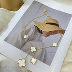 18K Celestial Magic Alhambra Six Pearls Motifs Clover Necklace