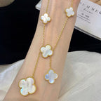 18K Celestial Magic Alhambra Six Pearls Motifs Clover Necklace
