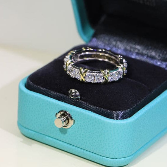 18K Celestial T Schlumberger Eighteen Stone Ring