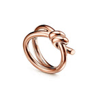 18K Celestial Rose Gold T Knot Double Row Ring