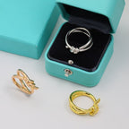 18K Celestial Rose Gold T Knot Double Row Ring