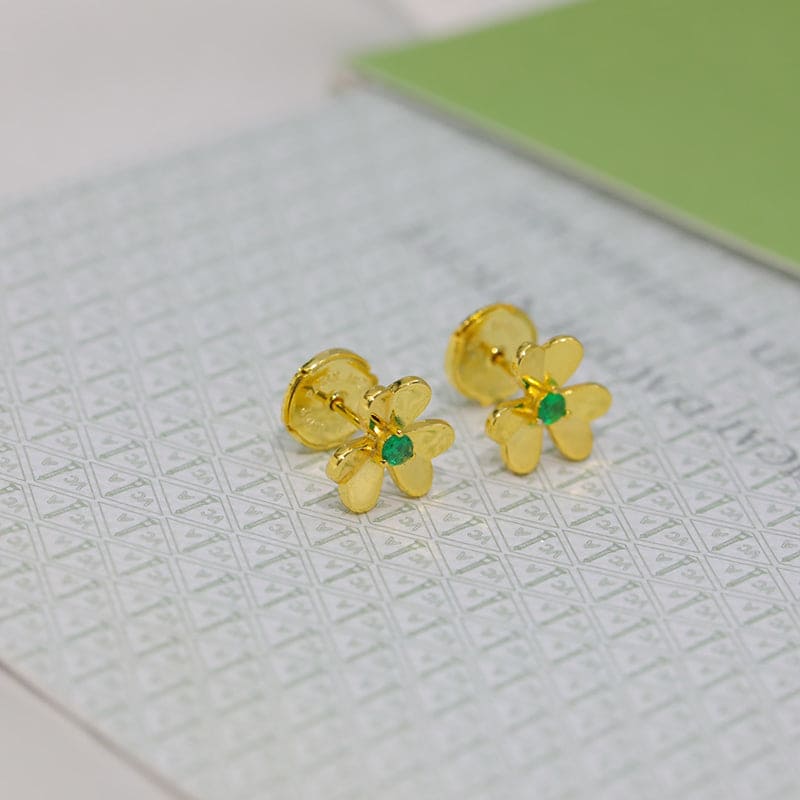 18K Celestial Frivole Mini Emerald Earrings