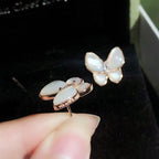 18K Celestial Two Butterfly Earrings