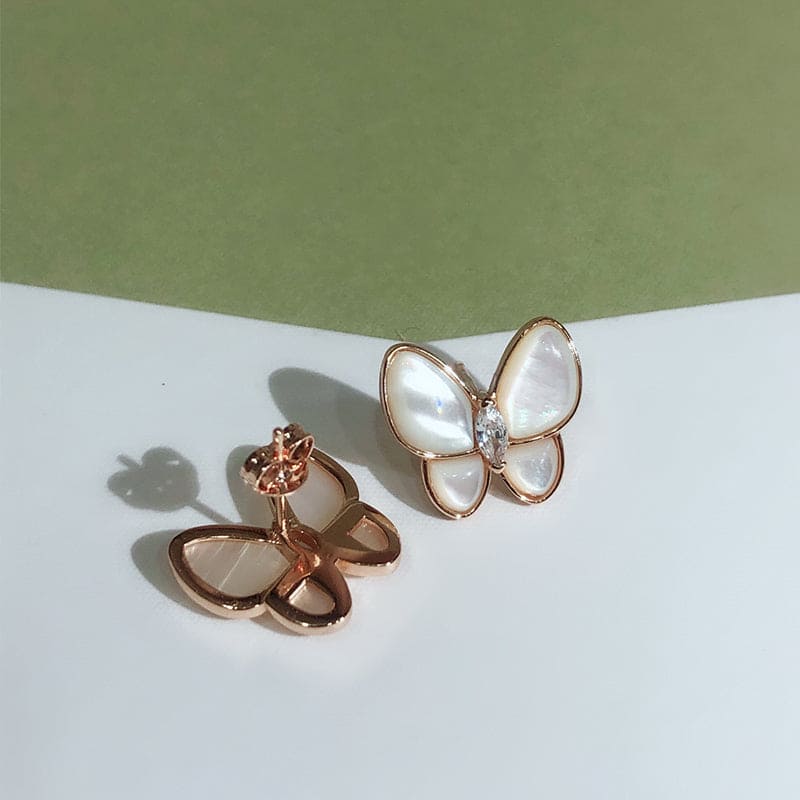 18K Celestial Two Butterfly Earrings