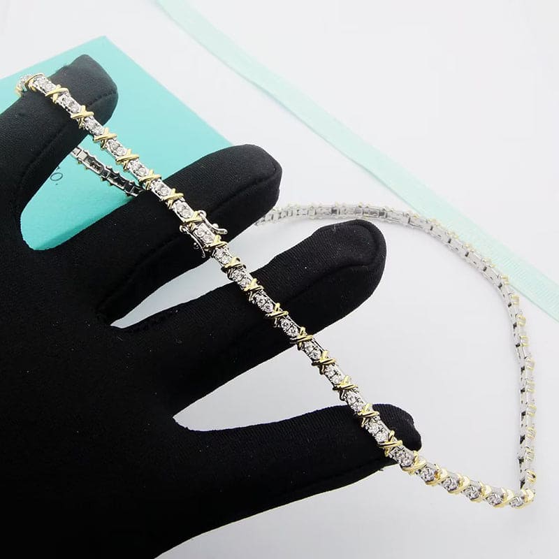 18K Celestial T Schlumberger Eighteen Stone Choker Necklace