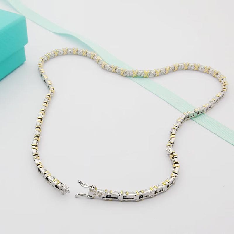 18K Celestial T Schlumberger Eighteen Stone Choker Necklace