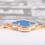 18K Celestial Vintage Alhambra Five Motifs Agate Clover Bracelet