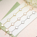 18K Celestial Vintage Alhambra Five Motifs Pearl Bracelet