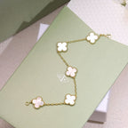 18K Celestial Vintage Alhambra Five Motifs Pearl Bracelet