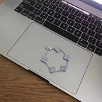 18K Celestial Vintage Alhambra Five Motifs Chalcedony Clover Bracelet