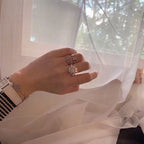 18K Celestial Vintage Alhambra Five Motifs Chalcedony Clover Bracelet