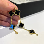 18K Celestial Vintage Alhambra Five Motifs Black Clover Bracelet
