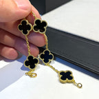 18K Celestial Vintage Alhambra Five Motifs Black Clover Bracelet