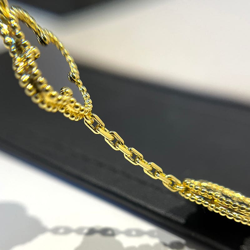 18K Celestial Vintage Alhambra Five Motifs Black Clover Bracelet