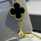 18K Celestial Vintage Alhambra Five Motifs Black Clover Bracelet