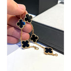 18K Celestial Vintage Alhambra Five Motifs Clover Onyx Bracelet