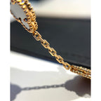 18K Celestial Vintage Alhambra Five Motifs Clover Onyx Bracelet