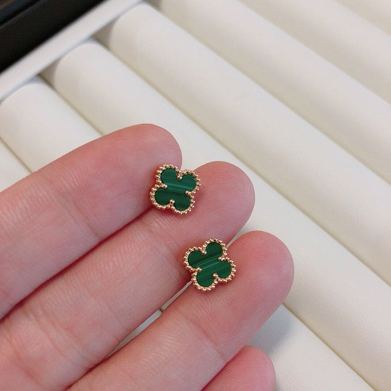 18K Celestial Vintage Alhambra Five Motifs Malachite Clover Bracelet