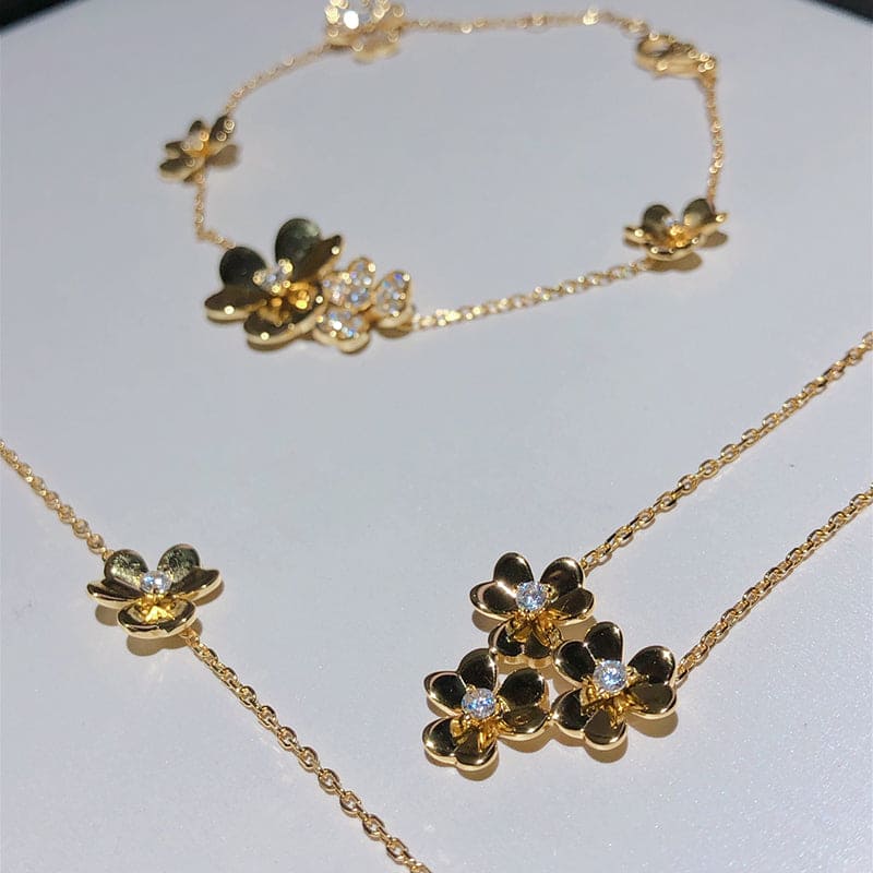 18K Celestial Frivole Diamonds Clover Bracelet