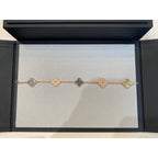 18K Celestial Vintage Alhambra Five Motifs Pearl Bracelet