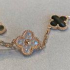 18K Celestial Vintage Alhambra Five Motifs Pearl Bracelet