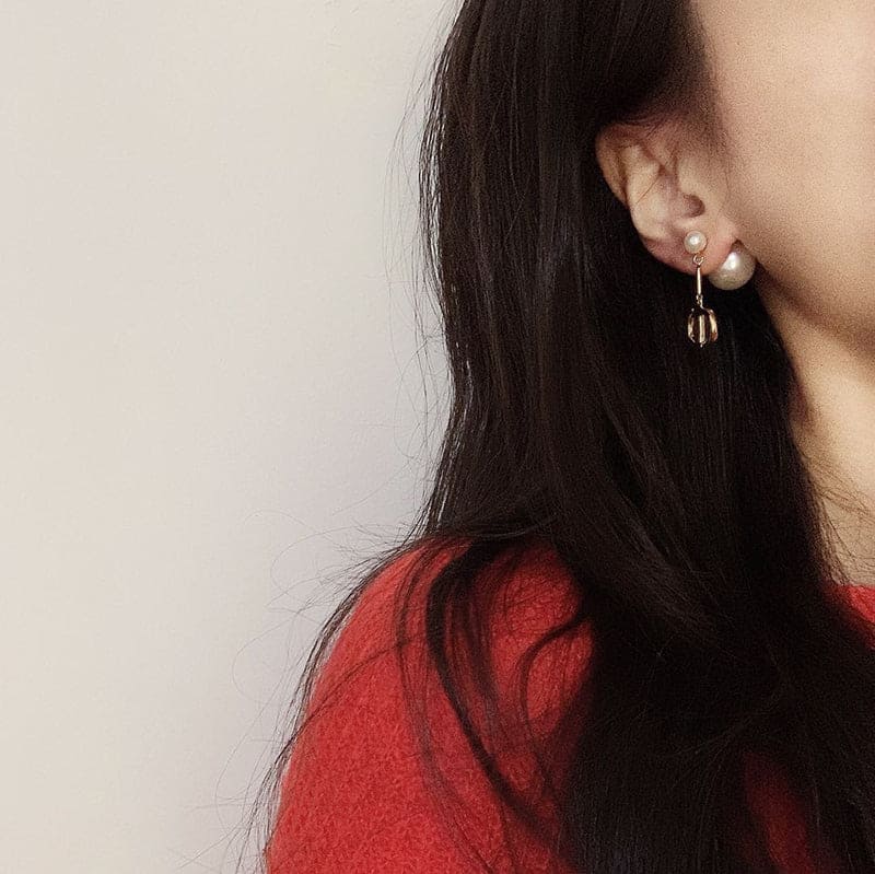 18K Celestial Tribales Pearl Earrings