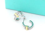 18K Celestial T Edge Hoop Earrings