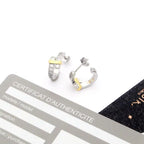 18K Celestial T Edge Hoop Earrings