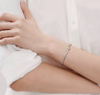 18K Celestial T Edge Hinged Bypass Bangle Bracelet