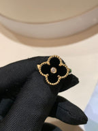 18K Celestial Vintage Alhambra Black Ring